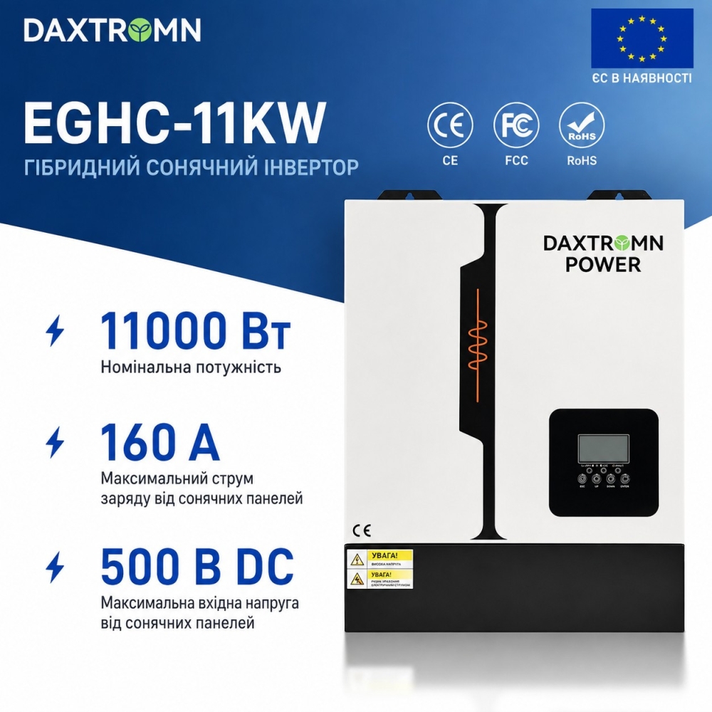 Комплект резервного живлення 14,3 кВт акумулятор Daxtromn + інвертор 11 кВт, Wi-Fi для будинку, квартири