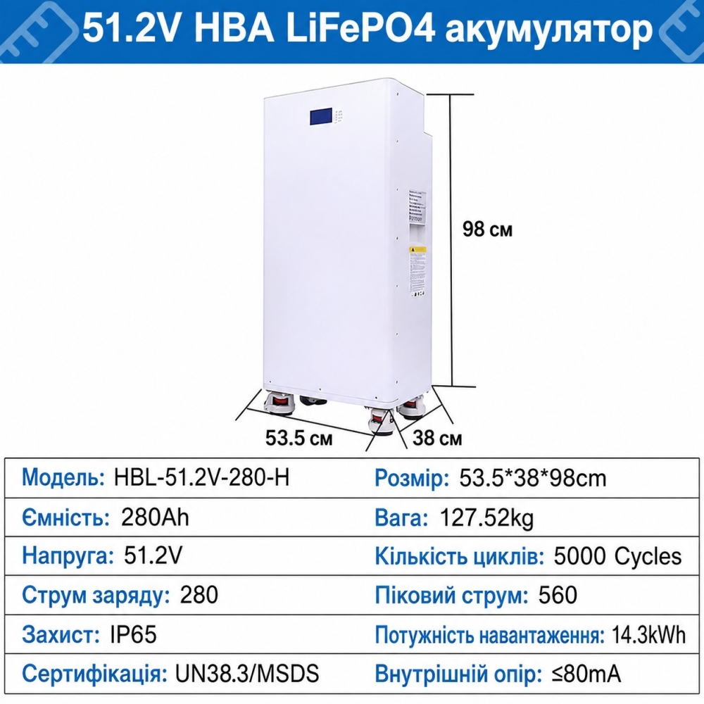 Комплект резервного живлення 14,3 кВт акумулятор Daxtromn + інвертор 11 кВт, Wi-Fi для будинку, квартири