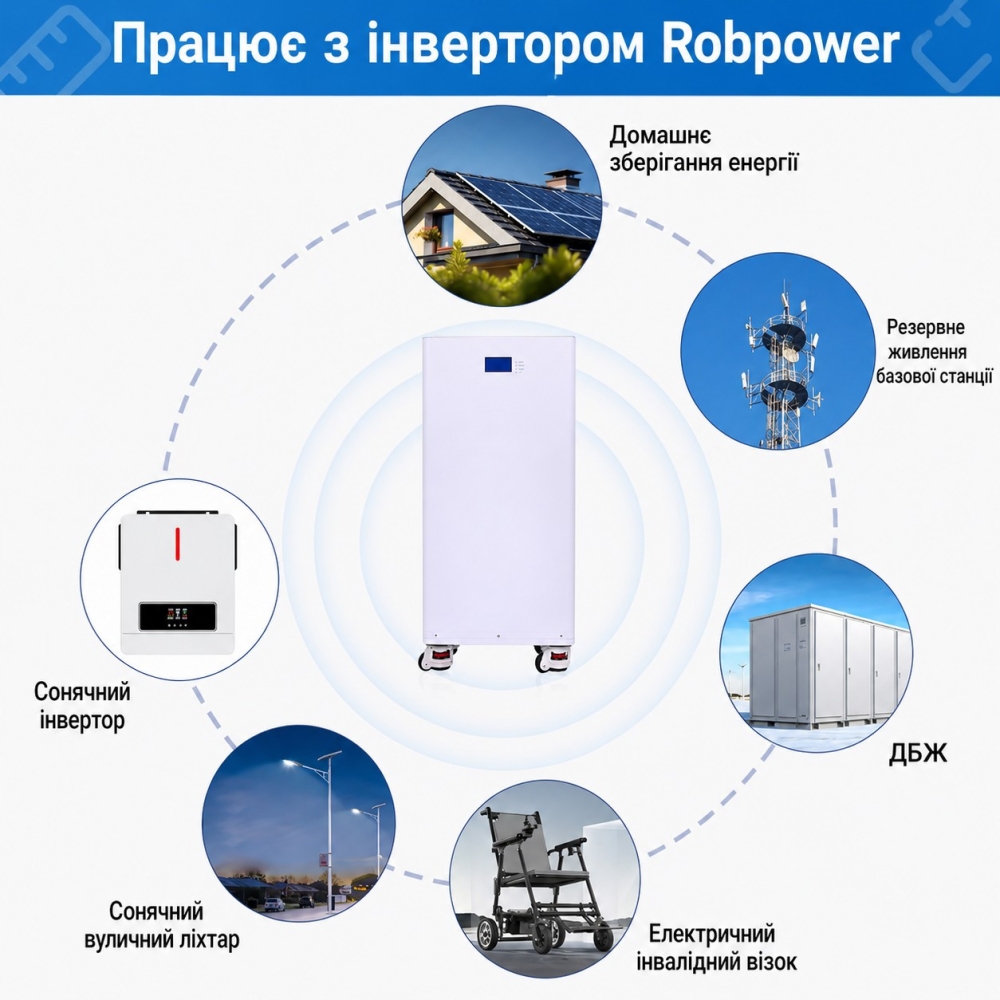 Комплект резервного живлення 14,3 кВт акумулятор Daxtromn + інвертор 11 кВт, Wi-Fi для будинку, квартири