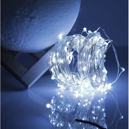 Гирлянда капля роси 5м 50Led на батарейках (на 2 батарейки) White
