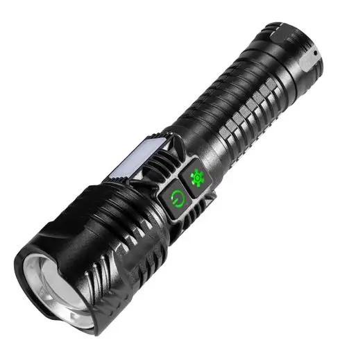 Ручний ліхтар XQ-S19-P99 (COB+RGB) zoom + PowerBank + Type-C + 26650 (5+3 режими)