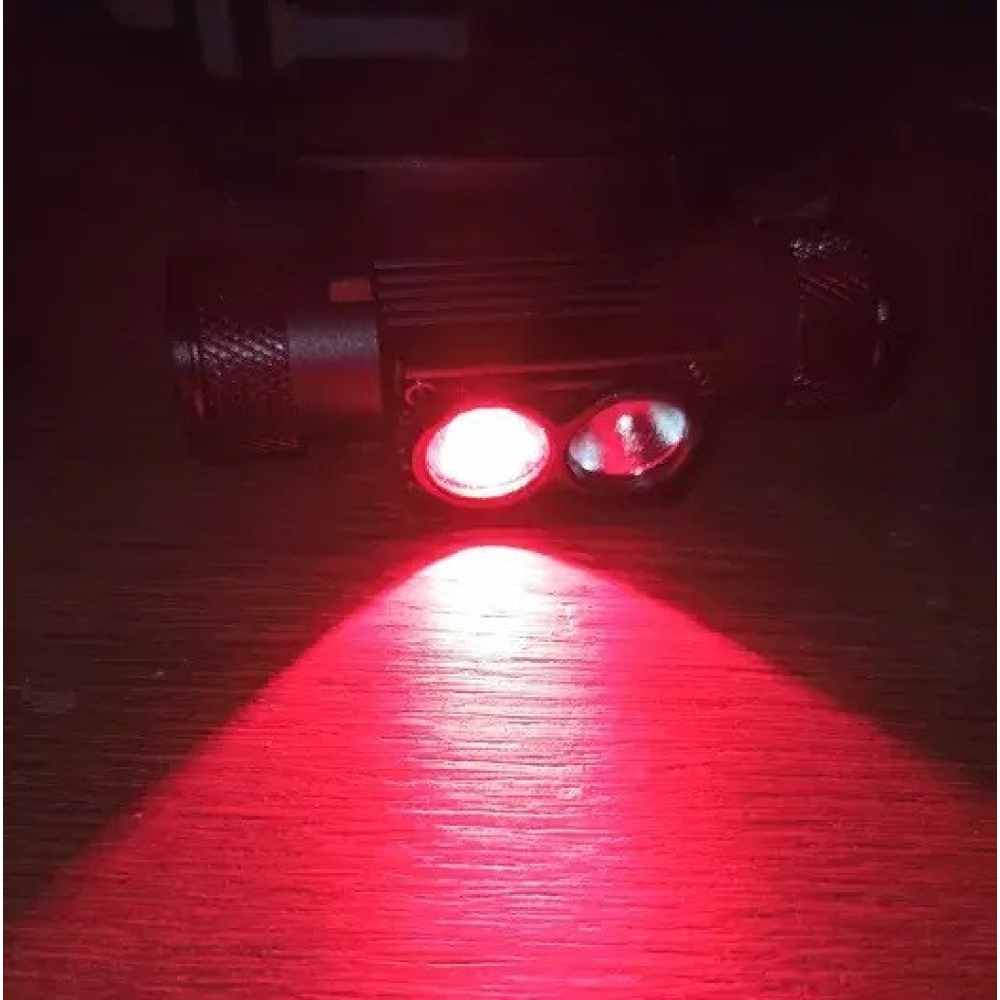 Налобний ліхтар Boruit H02B-Red (біле + червоне світло) с акумулятором 2200мАч