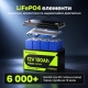 3,5 кВт LiFePO4 Комплект резервного живлення Інвертор Daxtromn + 2 акумулятора 12V 100Ah CyperOcean для квартири, будинку
