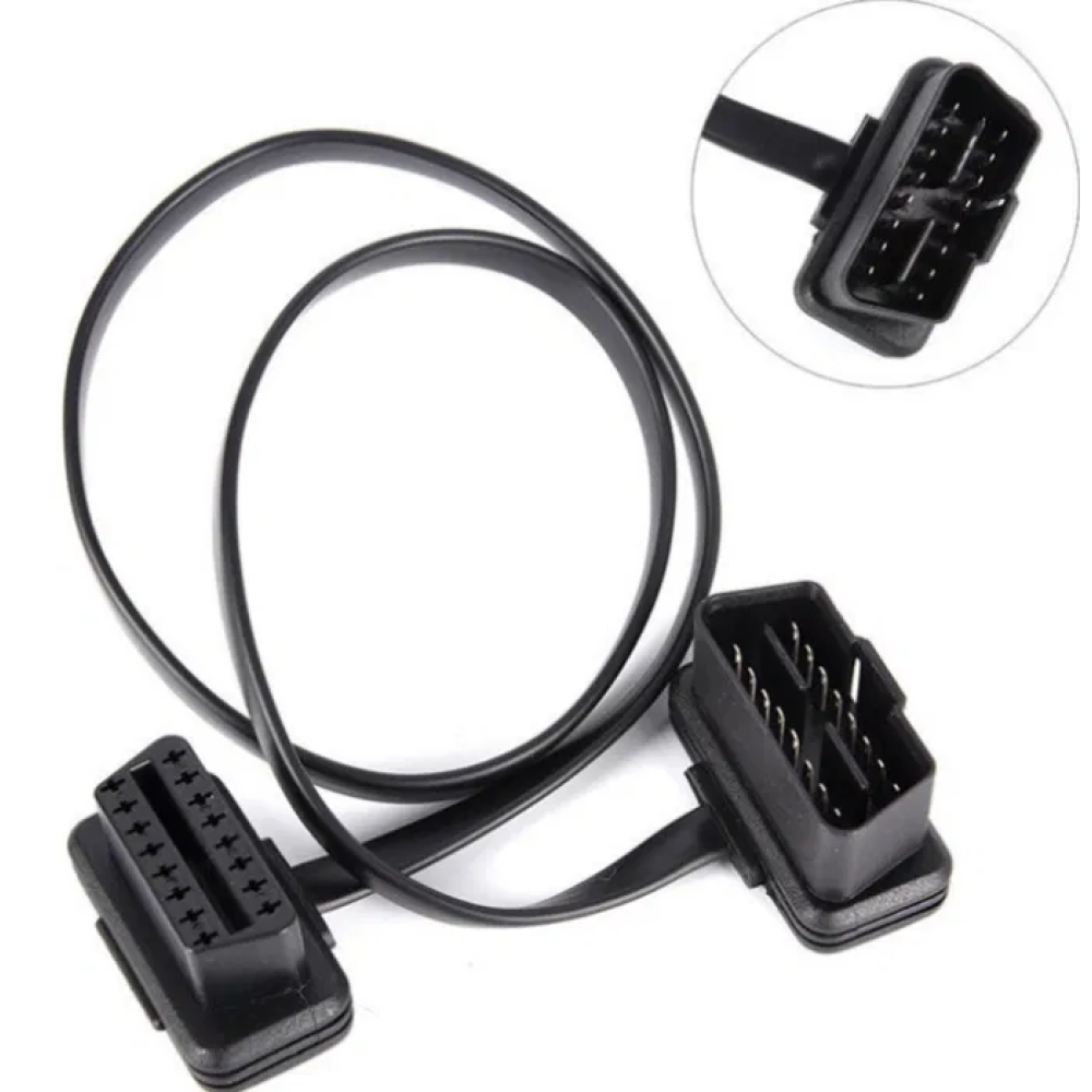 Кабель удлинитель 60 см OBD2 ОБД 16-pin - папа на х 16-pin мама