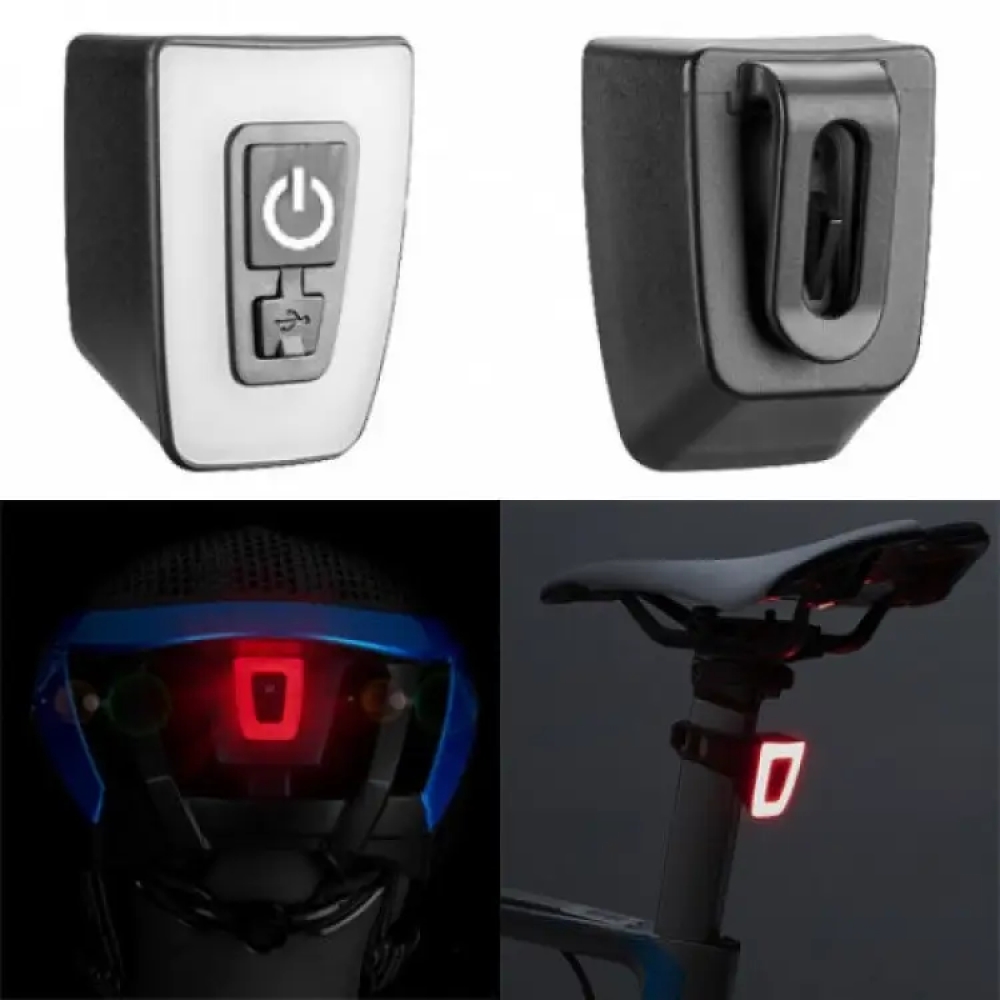 Велосипедний ліхтар габарит T11-15LED Red + кліпса + microUSB + 5 режимів