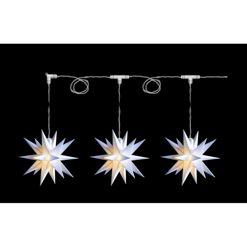 Декоративні LED-зірки з голографічним ефектом 3D LightZone на батарейках (діаметр 34 см) Білі