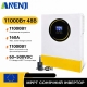 11 кВт 48 В Гібридний сонячний інвертор Anenji з Wi-Fi та двома MPPT з низьким рівнем шуму для дому, квартири