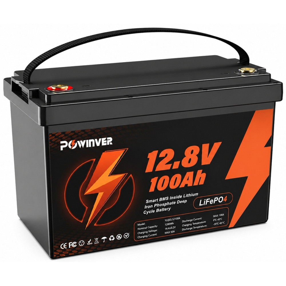 3 кВт LiFePO4 Комплект резервного живлення Інвертор Ameisentech + 2 акумулятора 12V 100Ah Powinver для квартири, будинку