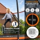 Батут 366 см SportPlus до 150 кг внутрішня сітка помаранчевий