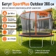 Батут 366 см SportPlus до 150 кг внутрішня сітка помаранчевий