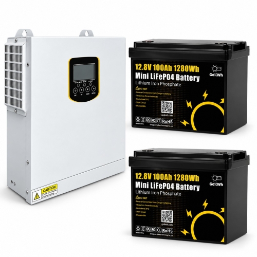 3,5 кВт LiFePO4 Комплект резервного живлення інвертор Daxtromn Power + 2 Акумулятори 12V/100Ah GoKWh Mini для будинку, квартири