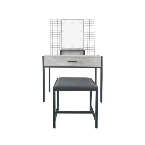 Туалетний столик + табурет Avko ADT 3 Grey Walnut LED підсвітка