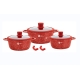 Набір круглих каструль з кришками Higher Kitchen HK-325 з антипригарним покриттям.