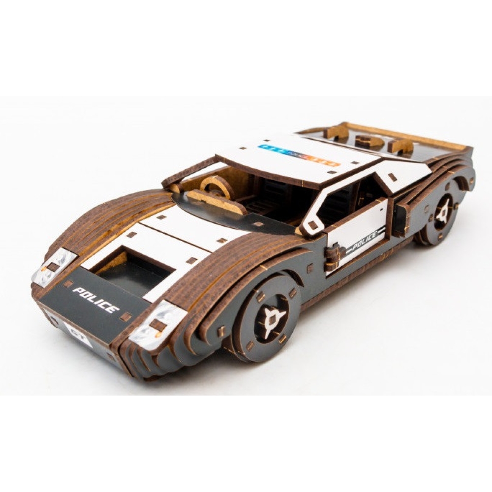 Дерев’яний 3D конструктор «Fast car Gt» чорний