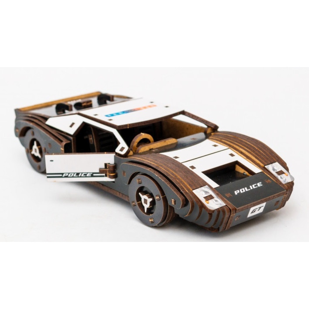 Дерев’яний 3D конструктор «Fast car Gt» чорний