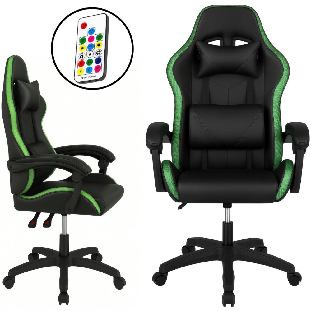 Геймерське крісло ProGame з підсвіткою RGB, комп'ютерне GX-150 ігрове