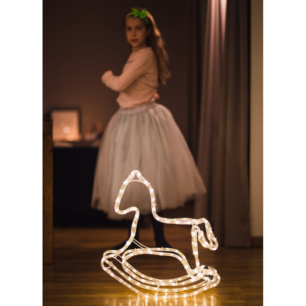 Світлодіодна декоративна фігура Конячка-гойдалка LightZone, теплий білий