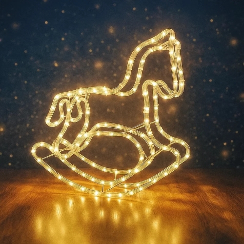 Світлодіодна декоративна фігура Конячка-гойдалка LightZone, теплий білий
