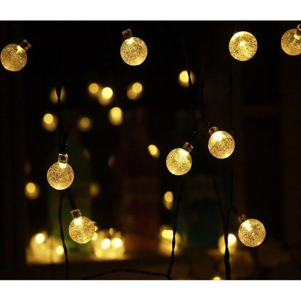 Гірлянда LED-ланцюг LightZone 10 кульок (золотисті) 2,25м на батарейках