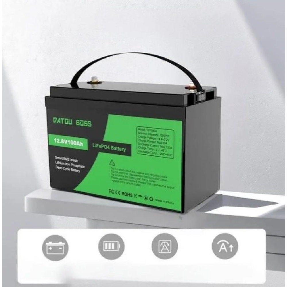 LiFePO4 12V 100Ah Акумулятор Datouboss, BMS, 1280Wh Уцінка!