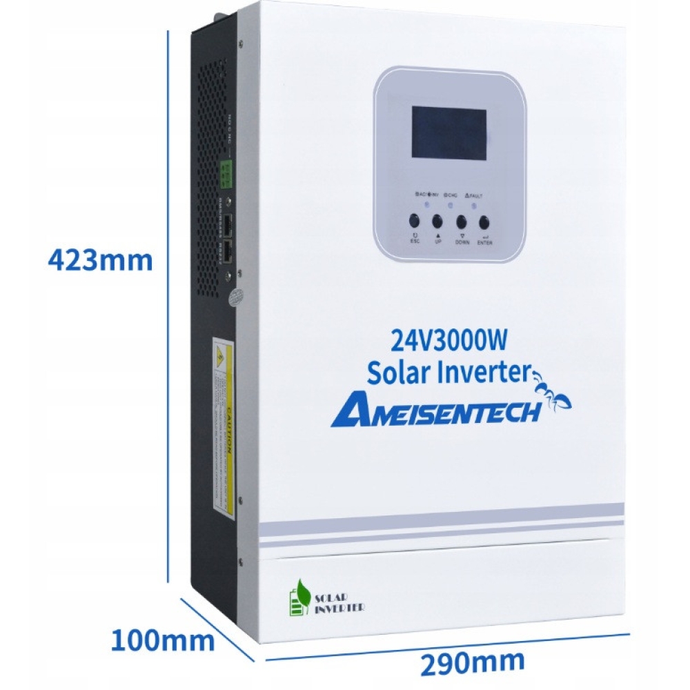 3 кВт Інвертор гібридний Ameisentech 24 В, струм заряду 100 А, для АКБ