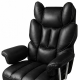 Офісне крісло Relax Pro до 150 кг з підставкою для ніг, широким сидінням, подвійним наповнювачем KO50CZ чорне комп'ютерне крісло