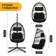 Підвісне крісло-кокон LEOBRO LB-1060 Black - до 150 кг, ротанг + сталевий каркас