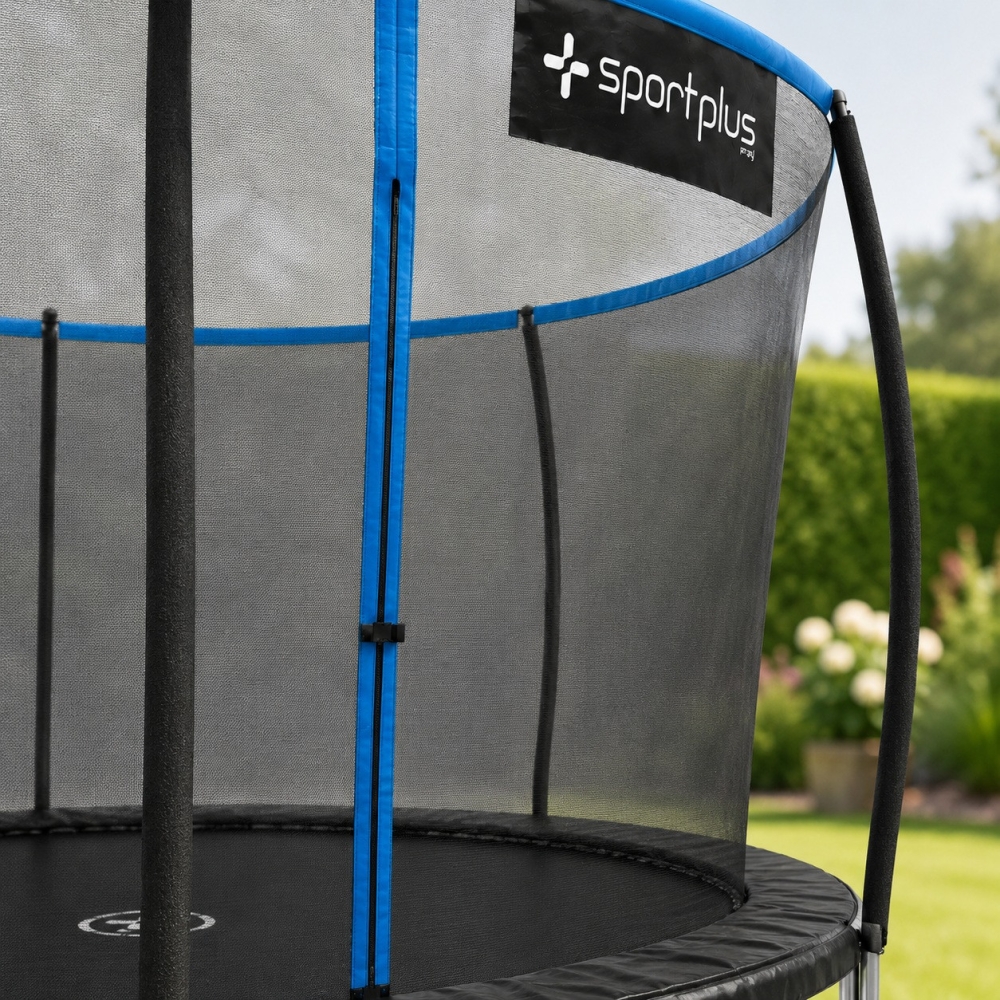 Батут 366 см SportPlus до 150 кг внутрішня сітка синий