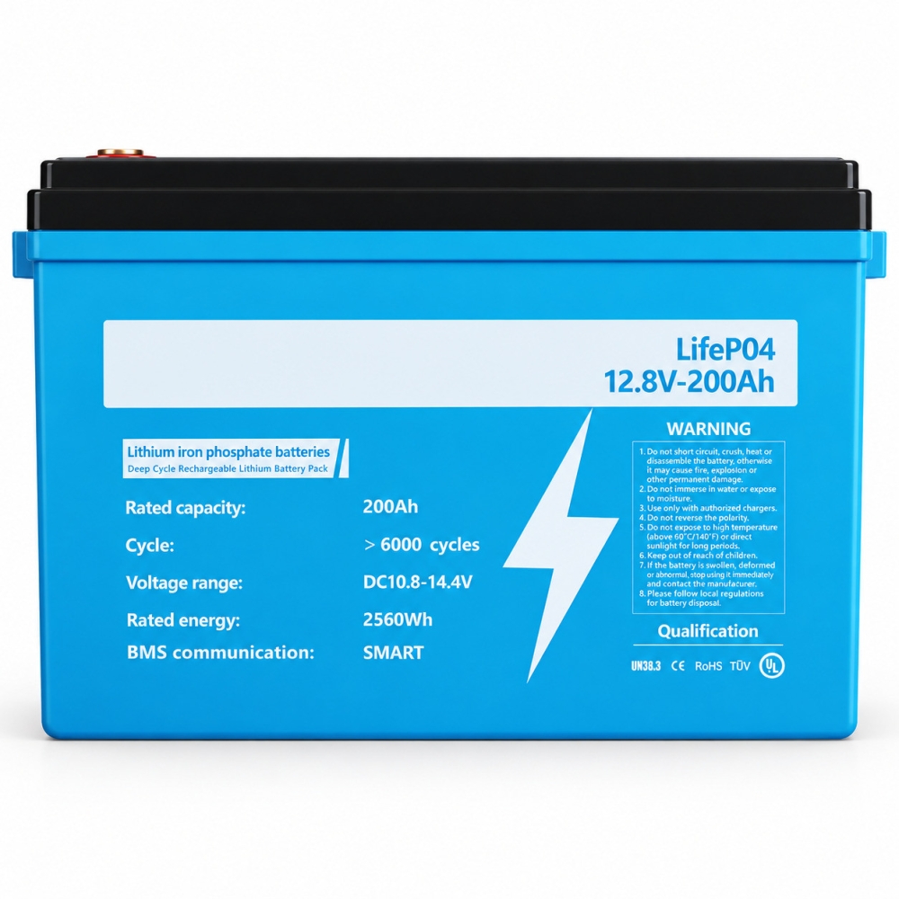 LiFePO4 12V/200Ah Акумулятор Dipower для резервного живлення будинку, квартири з BMS