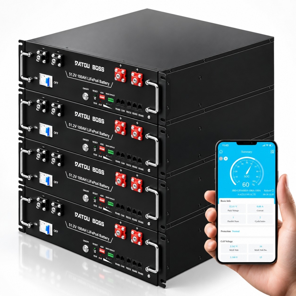 6,2 кВт*год Комплект резервного живлення Інвертор Datouboss DT4862L + акумулятором 5,12 кВт·год, DT-3U-Z, з BMS для будинку, офісу