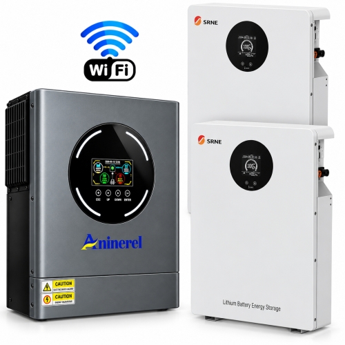 11 кВт LiFePO4 Комплект інвертор Aninerel, Wi-Fi Produced by Anenji + 2 акумулятори SRNE 51.2V 100Ah, BMS