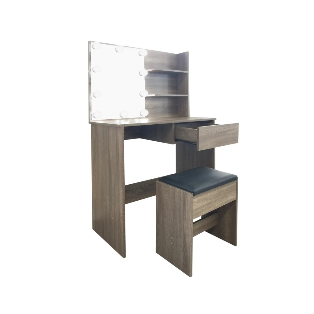 Туалетний столик + табурет Avko ADT 9 Grey Walnut LED підсвітка