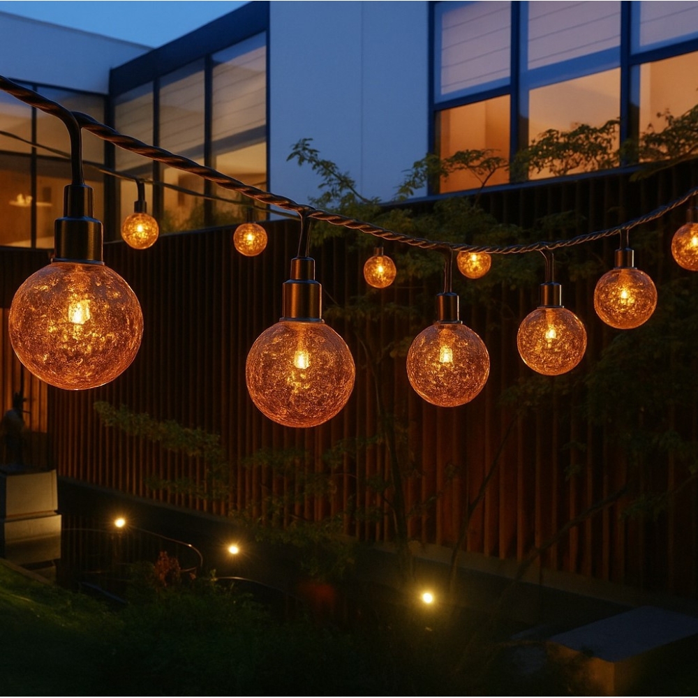 Гірлянда LED-ланцюг LightZone 10 кульок (бронзові) 2,25м на батарейках