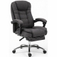 Оригінальне офісне крісло Axeon VIP з тканини, з масажем та підставкою для ніг, до 130 кг, темно-сіре