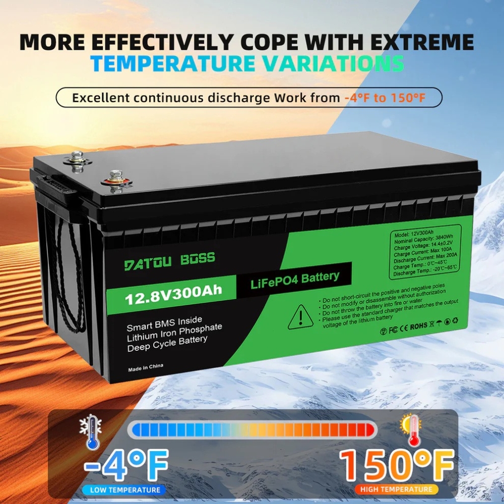 LiFePO4 12V/300AH Акумулятор Datouboss (3840W*h) для систем резервного живлення (UPS) будинку