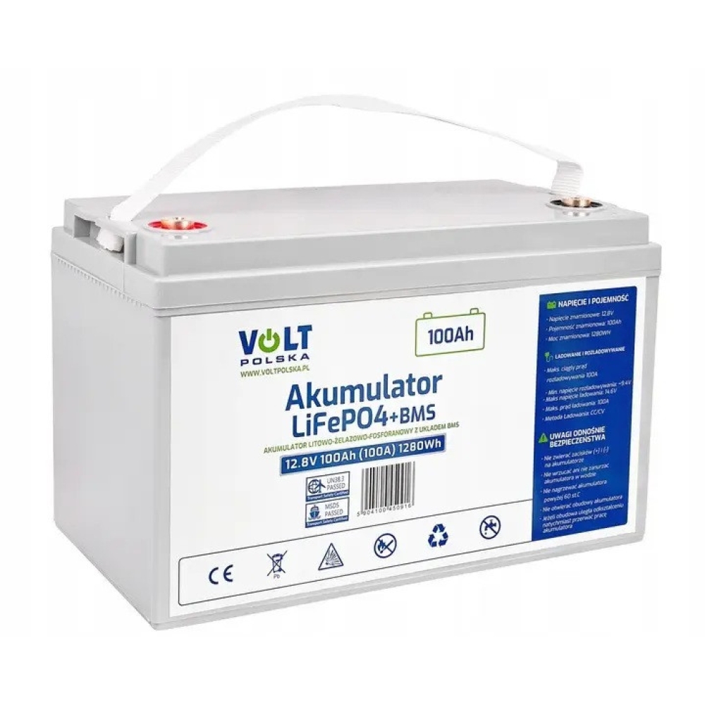 LiFePO4 12V/100Ah Акумулятор VOLT POLSKA з BMS для резервного живлення Уцінка