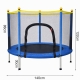 Батут дитячий 140 см Fitonix із захисною сіткою + 6 опорних ніжок Blue