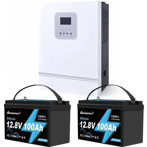 3 кВт LiFePO4 Комплект резервного живлення Інвертор Ameisentech+ 2 акумулятора 12V 100Ah Ameisentech для квартири, будинку