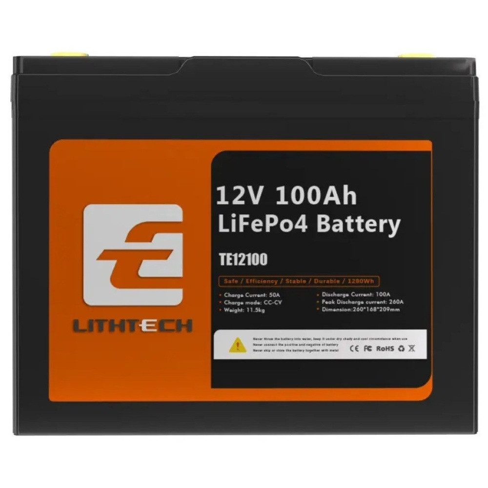 3.2 кВа LiFePO4 Комплект резервного живлення інвертор Daxtromn + 2 акумулятора Lithtech 12V 100Ah з Bluetooth, BMS