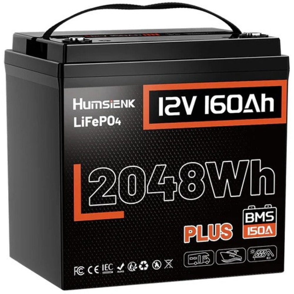 LiFePO4 12V/160Ah 150A BMS акумулятор Humsienk 2048 Вт*год для систем резервного живлення