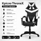 Оригінальне геймерське крісло до 130 кг ThroneX чорно-біле