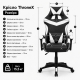 Оригінальне геймерське крісло до 130 кг ThroneX чорно-біле