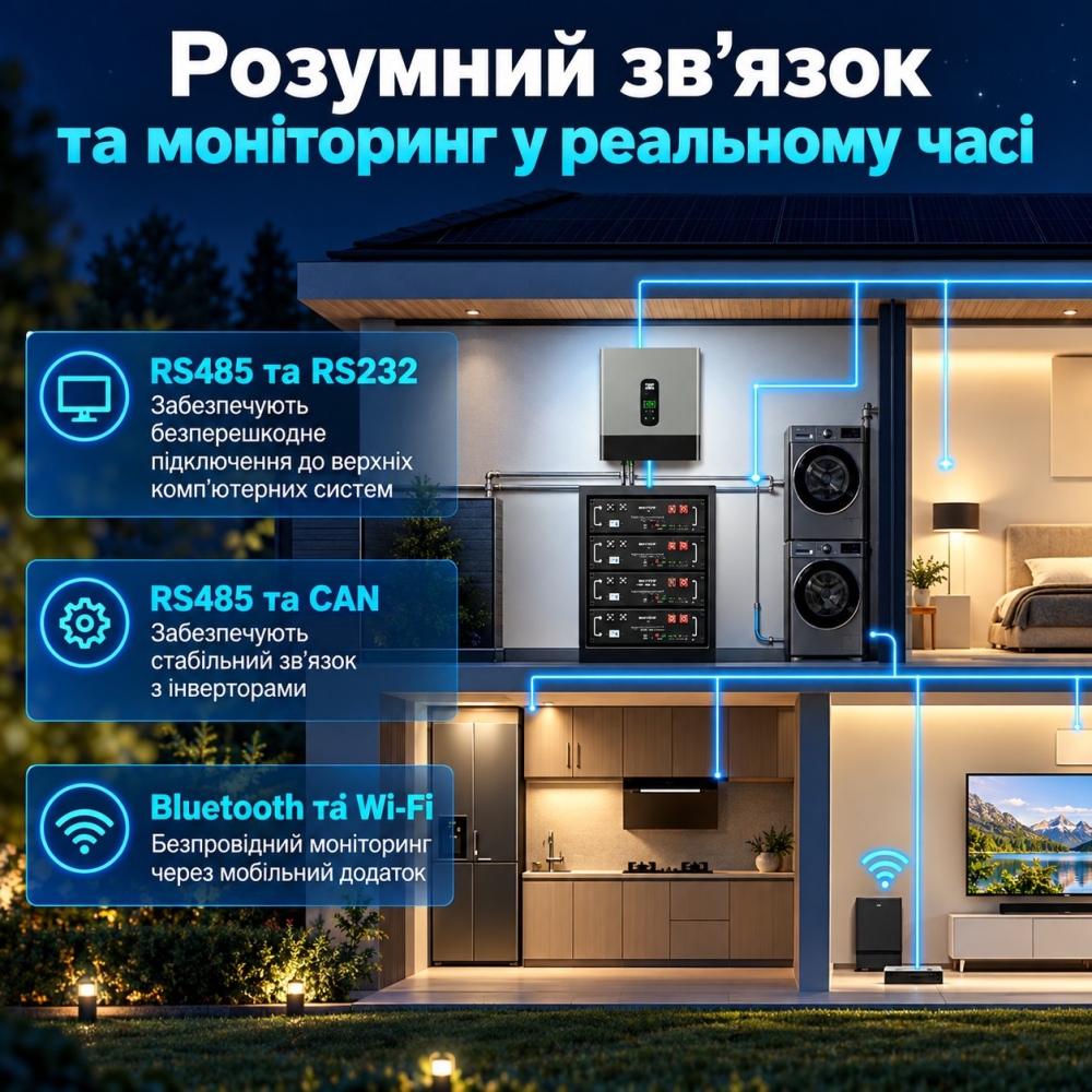LiFePO4 51,2V 100Ah Акумулятор DatouBoss DT-3U-Z48100, BMS, з Bluetoooth для систем резервного живлення