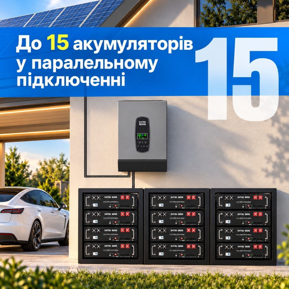 LiFePO4 51,2V 100Ah Акумулятор DatouBoss DT-3U-Z48100, BMS, з Bluetoooth для систем резервного живлення