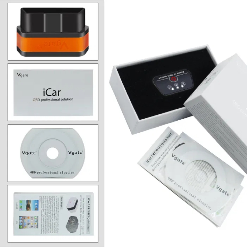 Aвто сканер Vgate iCar2 v1.5 Bluetooth / блютуз OBD2 ELM327, 2020р.