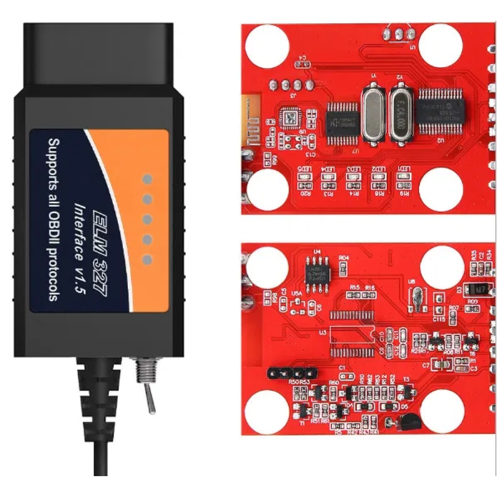 Адаптер сканер USB ELM327 PIC 25K80 v1.5 Ford + перемикач MS / HS OBD