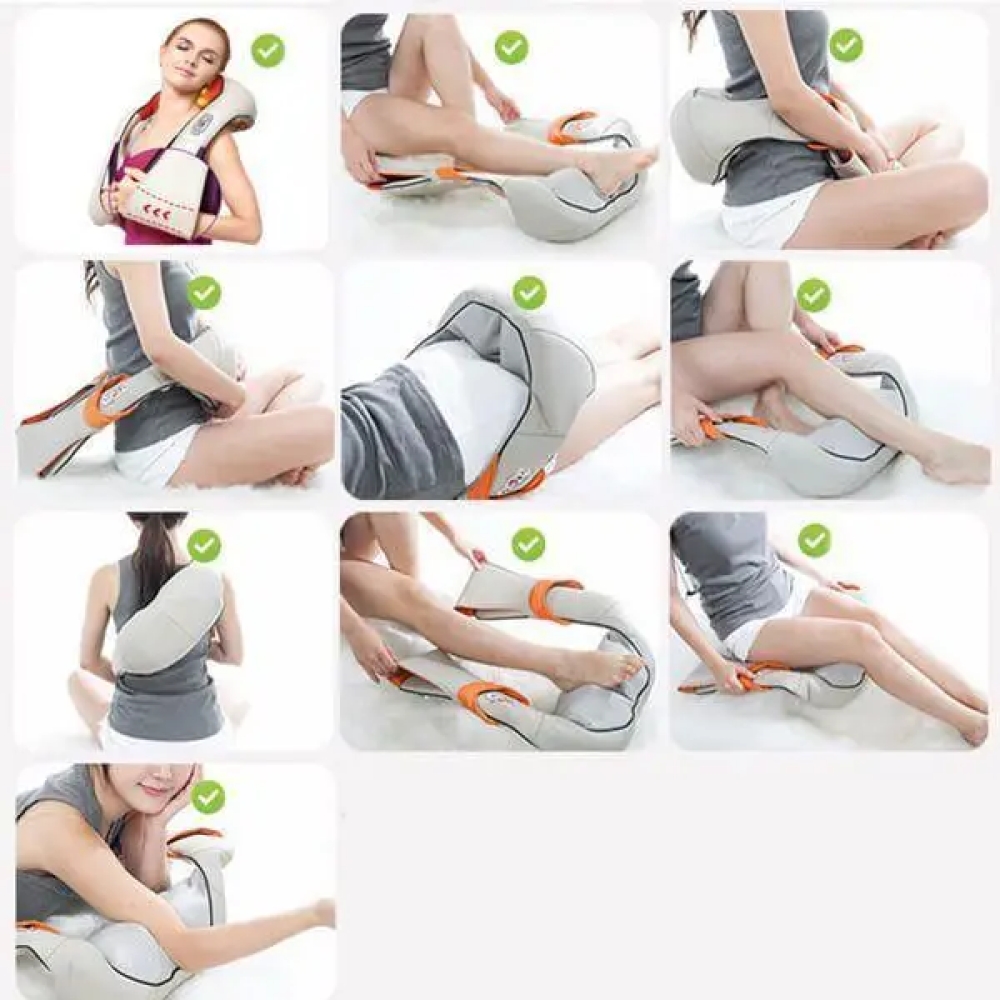 Універсальний роликовий масажер для спини та шиї Massager of Neck Kneading з ІЧ-прогріванням