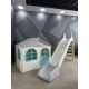 Набір дитячий ТМ Doloni Будиночок XL та гірка велика 243 см, сіро-молочний