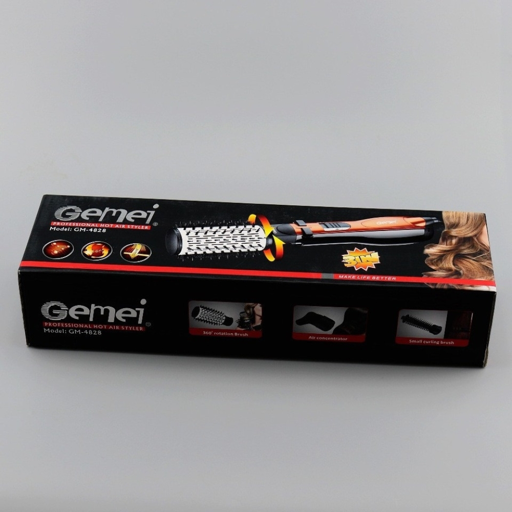 Фен-щітка, стайлер з насадками Gemei GM-4828