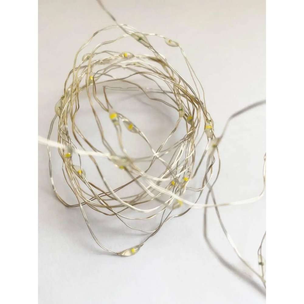 Гірлянда на батарейках-шайбах Роса 2м 20 LED Warm White